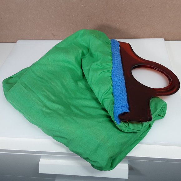 Handmade 1960s Swedish-style Knitted Laptop Purse Bag With Oversize Vintage - Picture 8 of 10